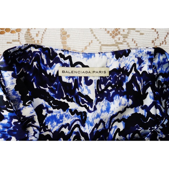 Balenciaga White + Blue Wrap Skirt sz FR 38 US 4 6 - Picture 3 of 3